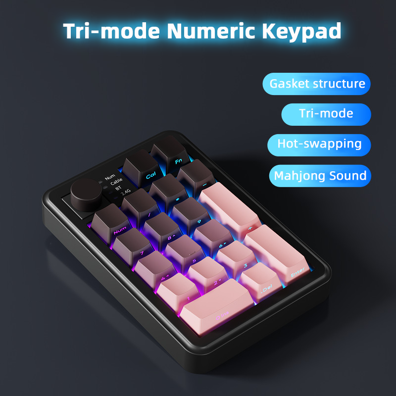 Mechanical Numpad Hot Swap Rgb Wireless - Klawiatura numeryczna trójtrybowa, ładowalna, z konstrukcją