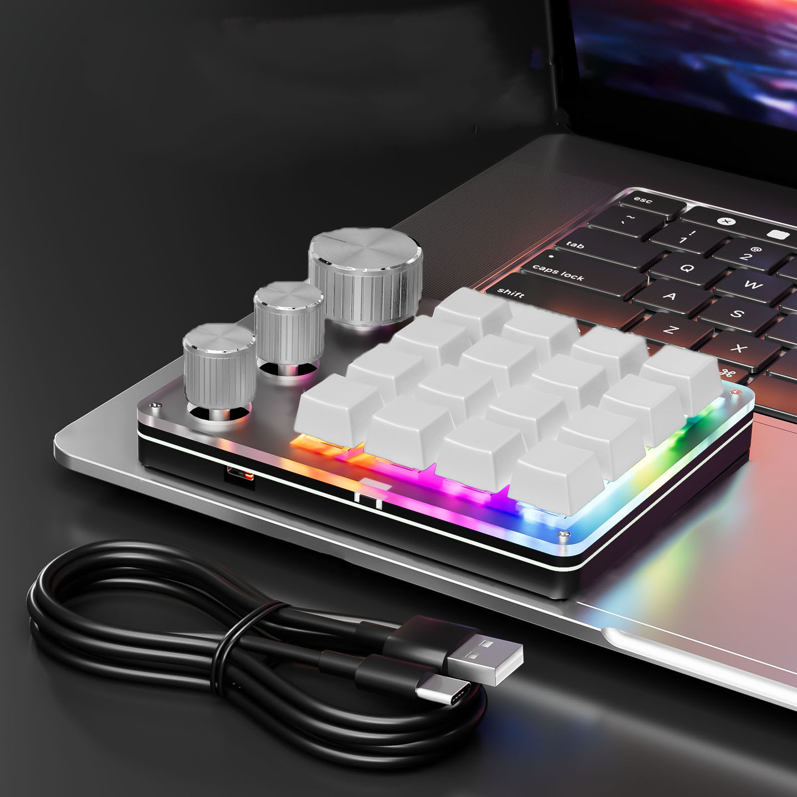 Custom Number Pad Macro Keypad Programmable - Programowalna klawiatura makro, 16 klawiszy, przewodowa,