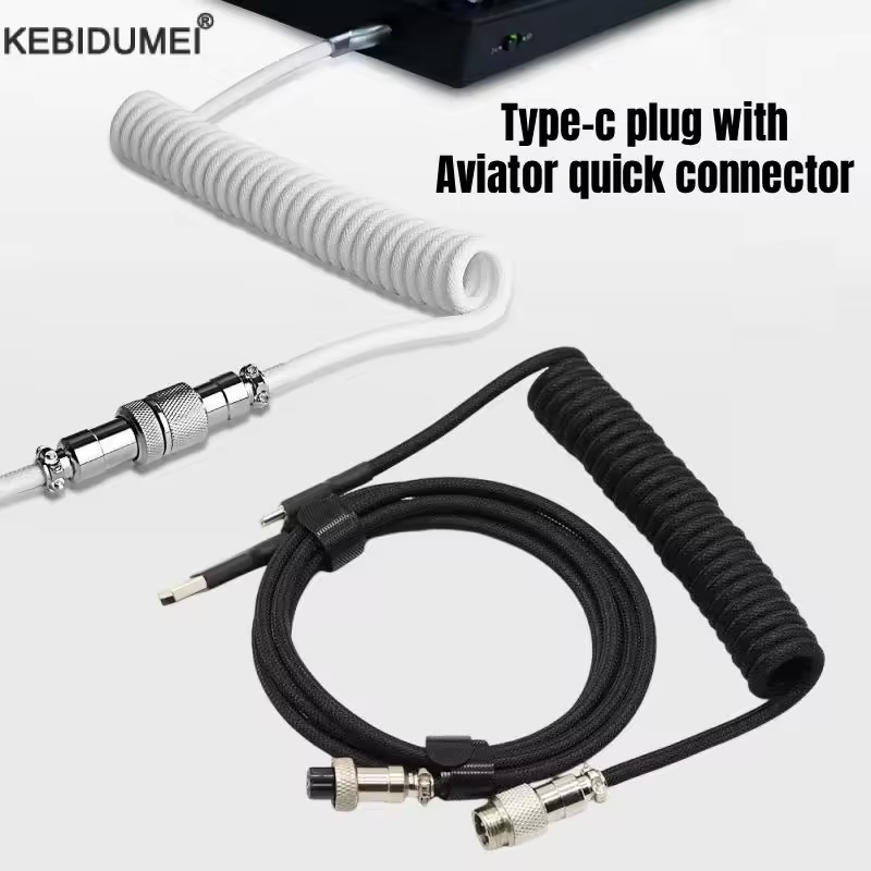 Type C Detachable Cable Coiled Keyboard - Kabel spiralny USB Typ C 3M