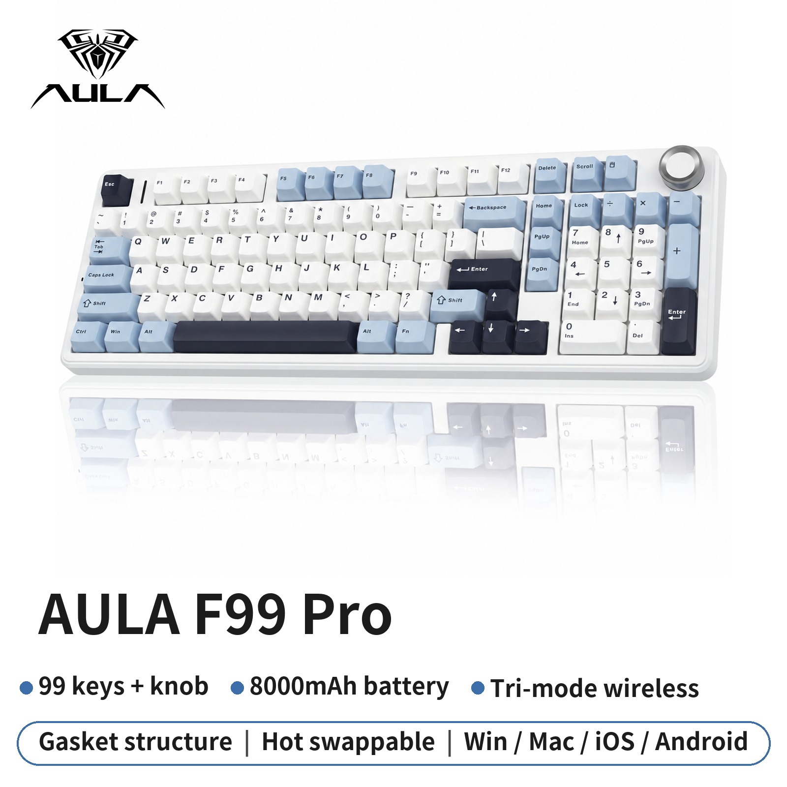 Mechanical Numpad Hot Swap Rgb Wireless - AULA F99 96% Bezprzewodowa Mechaniczna Klawiatura