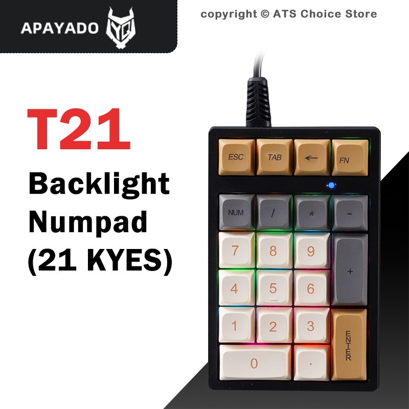 APAYADO T21 Mechaniczna Klawia – Pbt Keycaps For Numeric Keypad Numpad recenzja i cena
