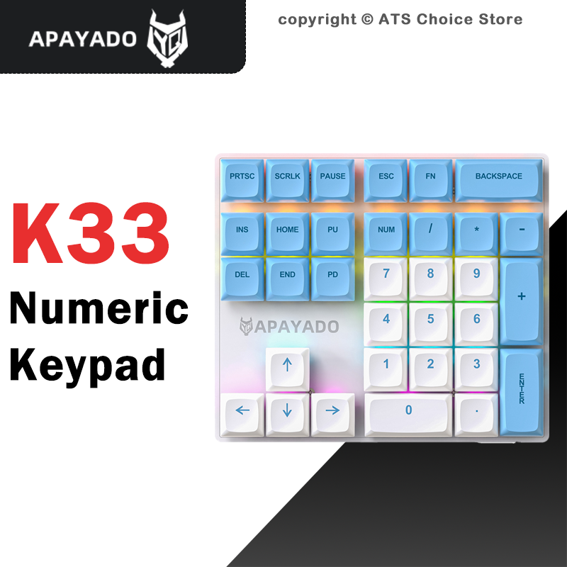 APAYADO K33 Mechaniczna Klawia – Pbt Keycaps For Numeric Keypad Numpad recenzja i cena