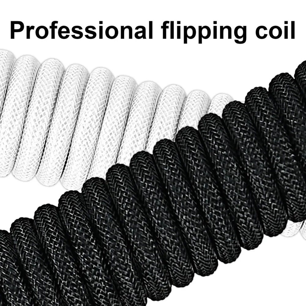 Port USB, spiralny kabel do kl – Type C Detachable Cable Coiled Keyboard recenzja i cena