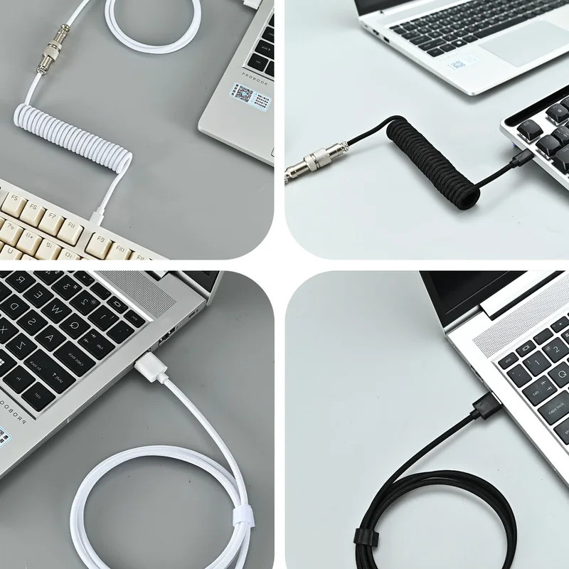 Kabel spiralny do klawiatury,  – Type C Detachable Cable Coiled Keyboard recenzja i cena