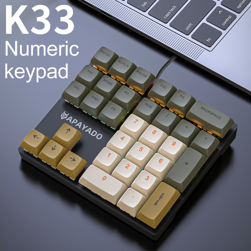 K33 33-klawiszowa mechaniczna  – Pbt Keycaps For Numeric Keypad Numpad recenzja i cena