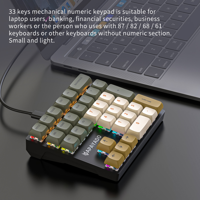 K33 33-klawiszowa mechaniczna  – Pbt Keycaps For Numeric Keypad Numpad recenzja i cena