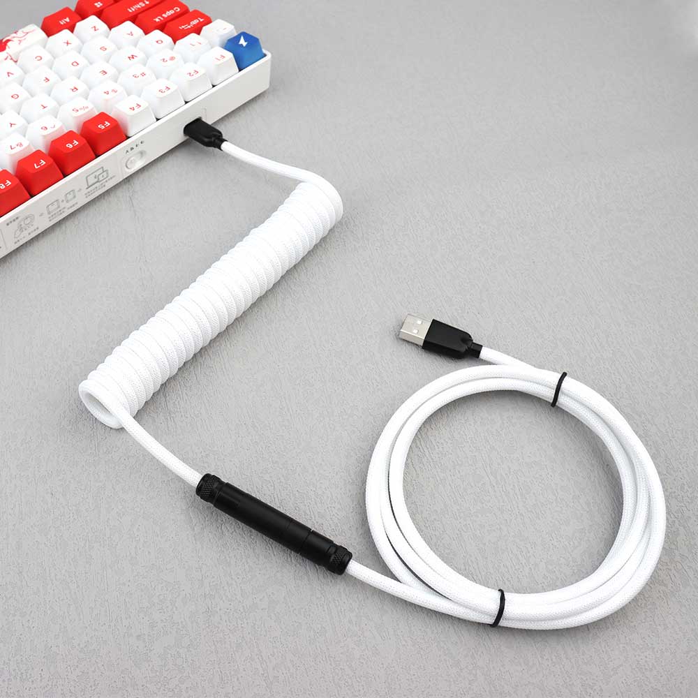 Kabel spiralny USB-C do USB z  – Type C Detachable Cable Coiled Keyboard recenzja i cena