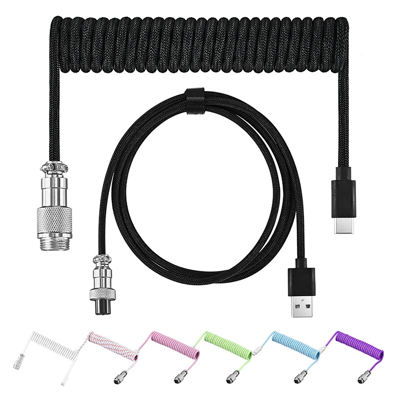 Kabel spiralny do klawiatury,  – Type C Detachable Cable Coiled Keyboard recenzja i cena