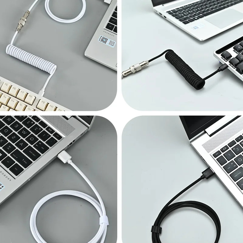 Kabel spiralny do klawiatury,  – Type C Detachable Cable Coiled Keyboard recenzja i cena
