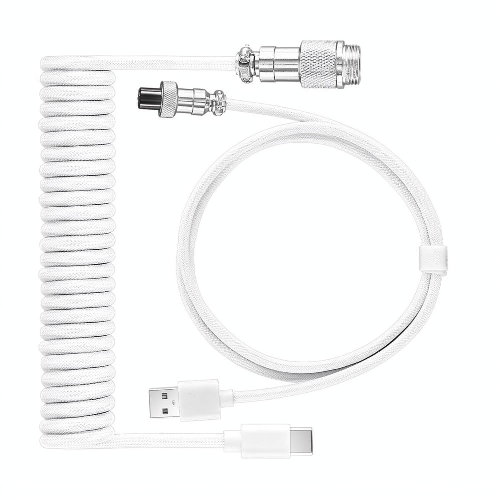 Sprężynowy kabel do klawiatury – Type C Detachable Cable Coiled Keyboard recenzja i cena