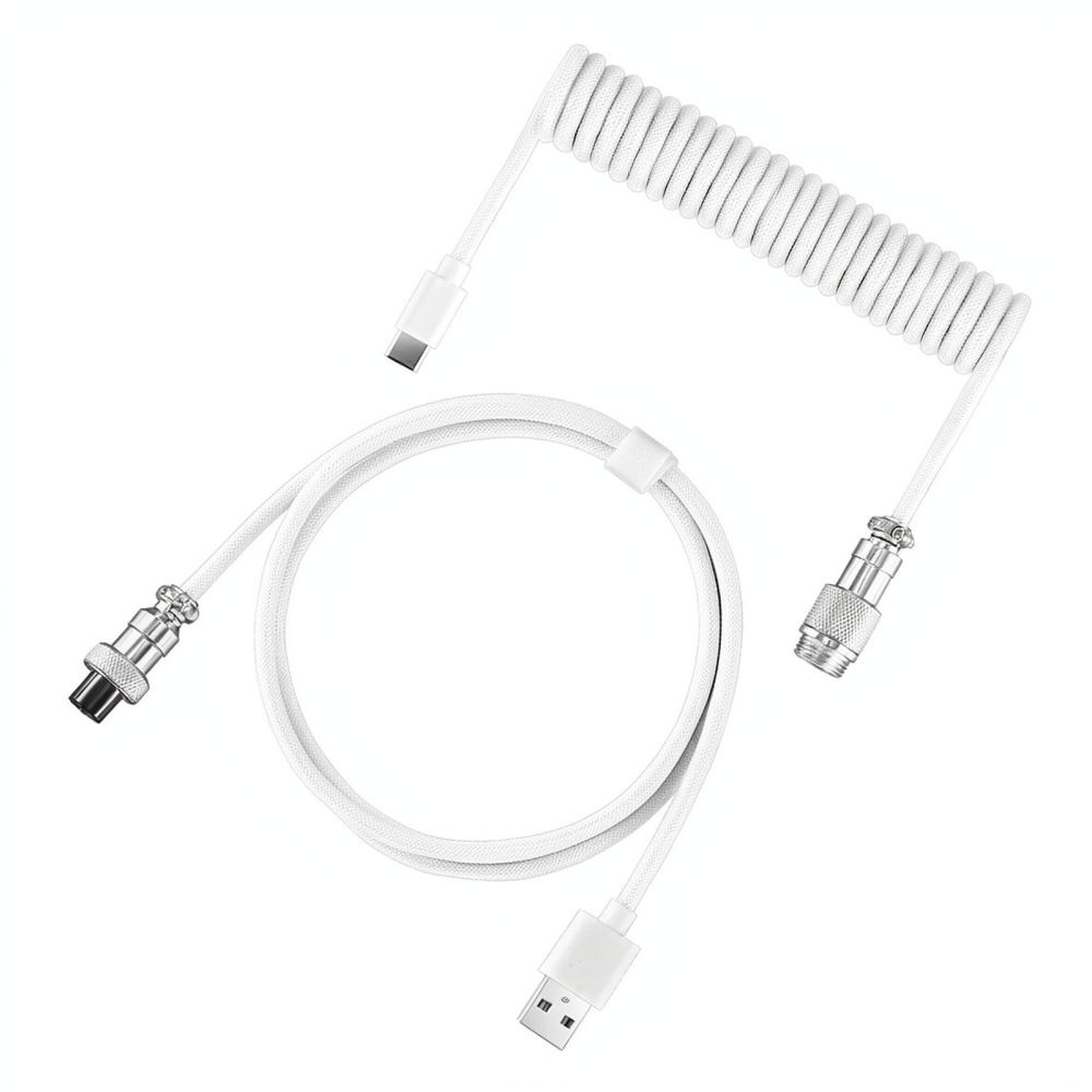 Sprężynowy kabel do klawiatury – Type C Detachable Cable Coiled Keyboard recenzja i cena