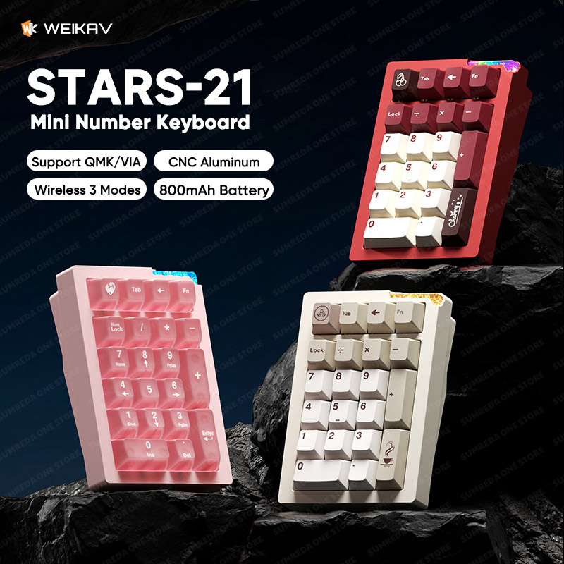 Weikav Stars21 zestawy klawiat – Mechanical Numpad Hot Swap Rgb Wireless recenzja i cena